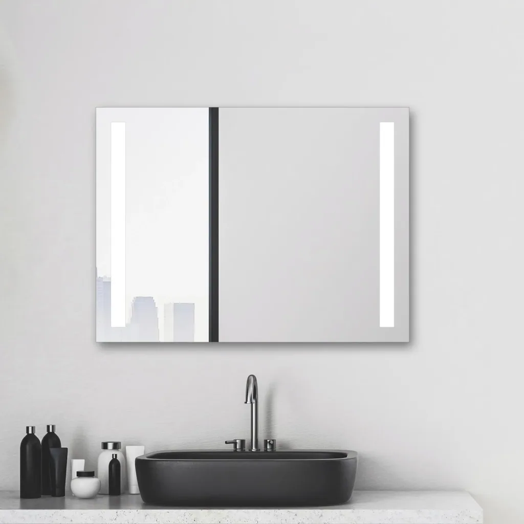 Badezimmerspiegel mit Beleuchtung, "Light" - 80 x 60 cm - Lichtfarbe neutralweiß