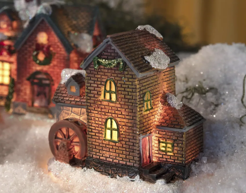 Weihnachtsdorf Set mit Beleuchtung - 9-teilig