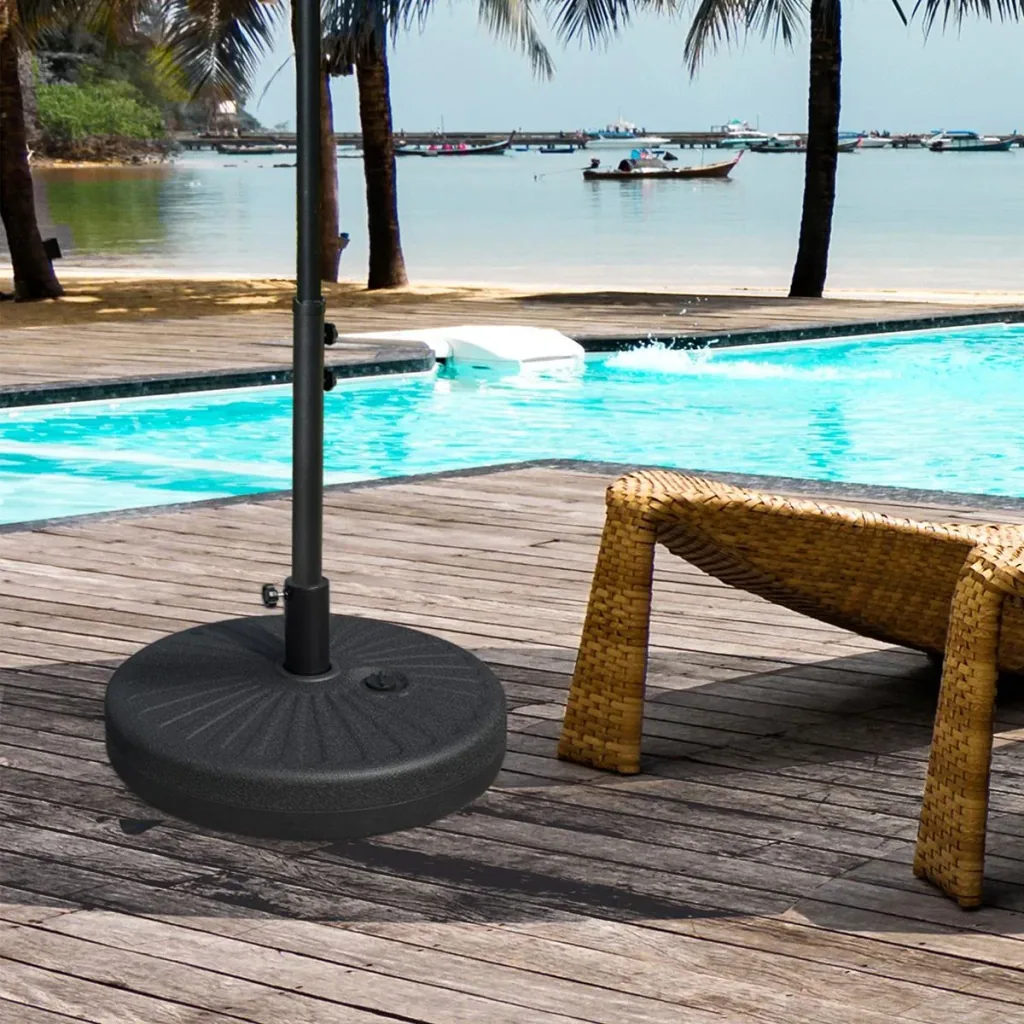 Sonnenschirmfuß 22 kg für Sonnenschirmstangen 38/48 mm Zement Schwarz Ø51 x 12H cm