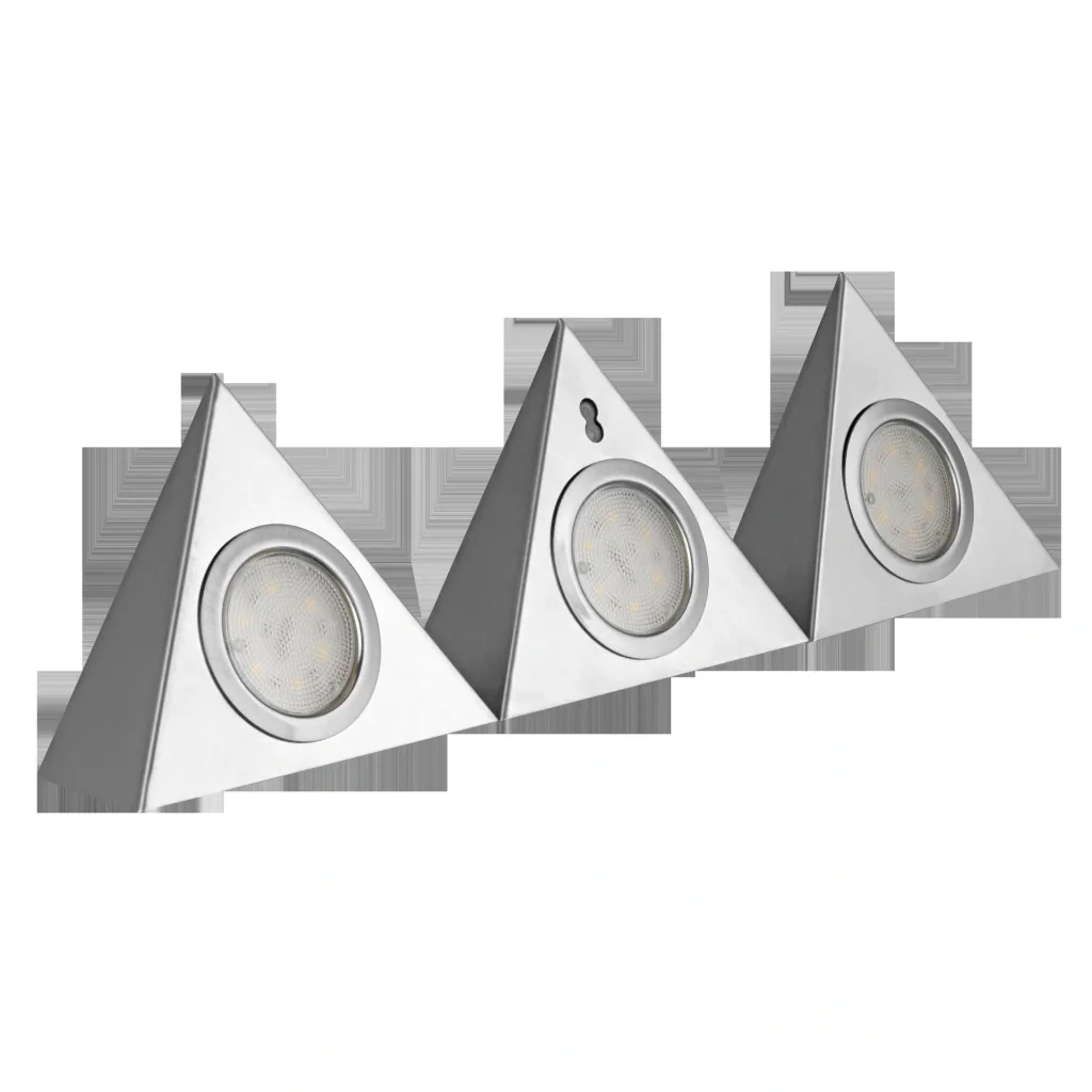 LED Unterbauleuchte TRIANGLE SENSO mit Sensor 3 x 2,5 W Farbe silber