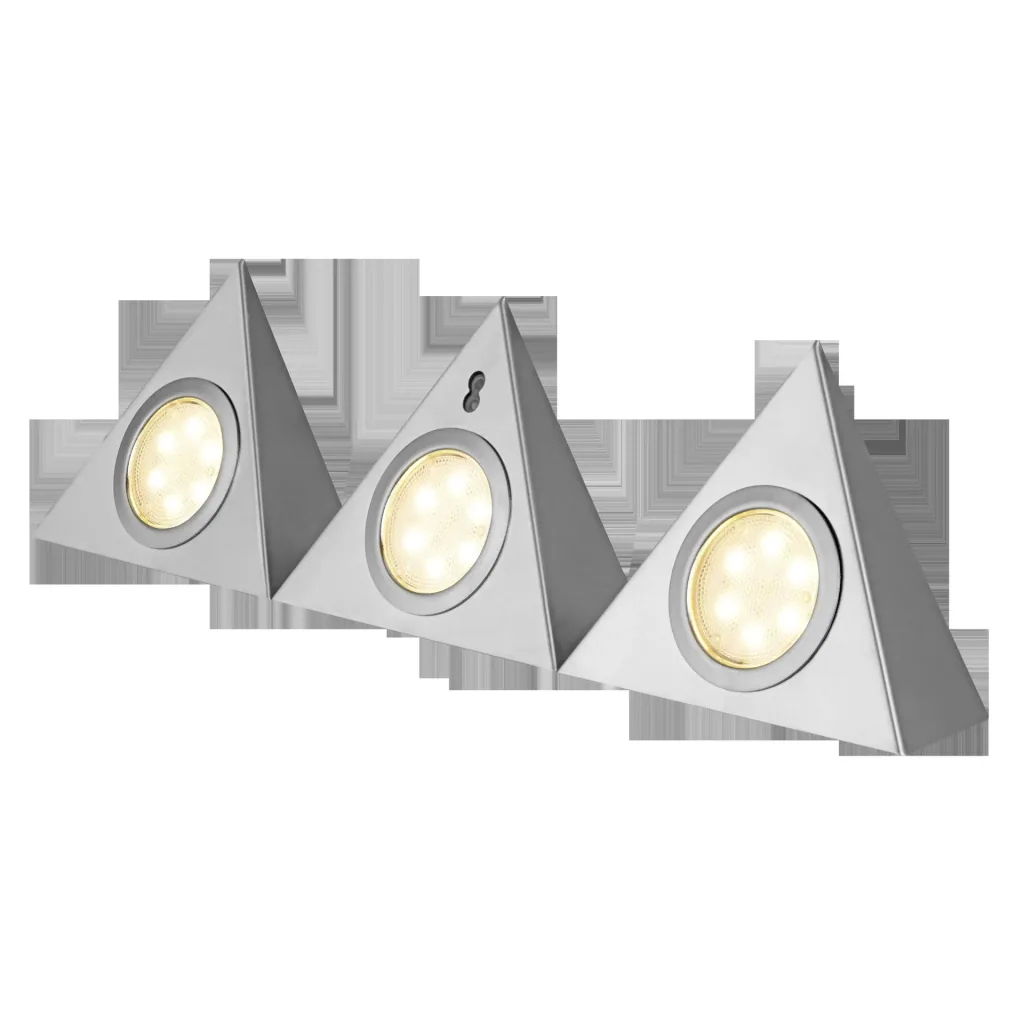 LED Unterbauleuchte TRIANGLE SENSO mit Sensor 3 x 2,5 W Farbe silber
