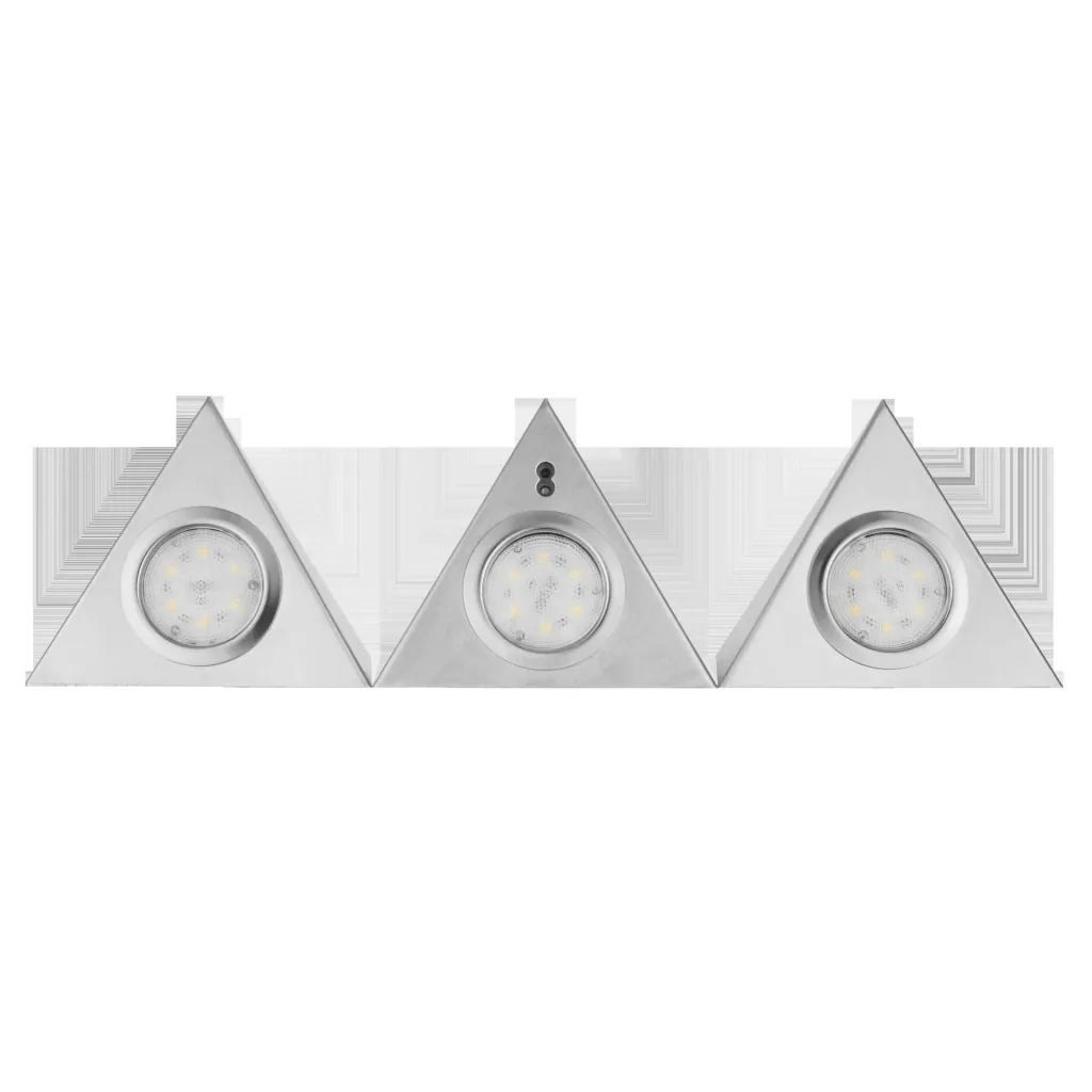 LED Unterbauleuchte TRIANGLE SENSO mit Sensor 3 x 2,5 W Farbe silber