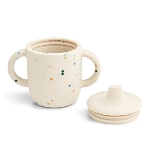 Liewood Trinklerntasse - Neil Sippy, 150 ml, Silikon, Farbe: Splash dots / Sea shell