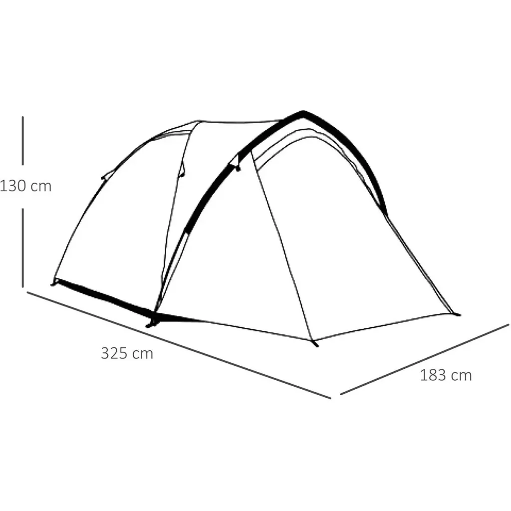 Campingzelt für 3-4 Personen grün/gelb