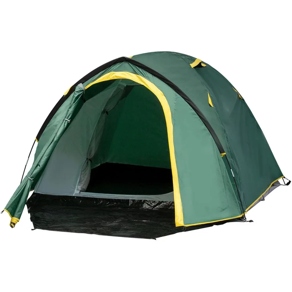 Campingzelt für 3-4 Personen grün/gelb