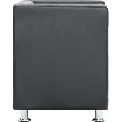 Sessel Würfel Kunstleder grau