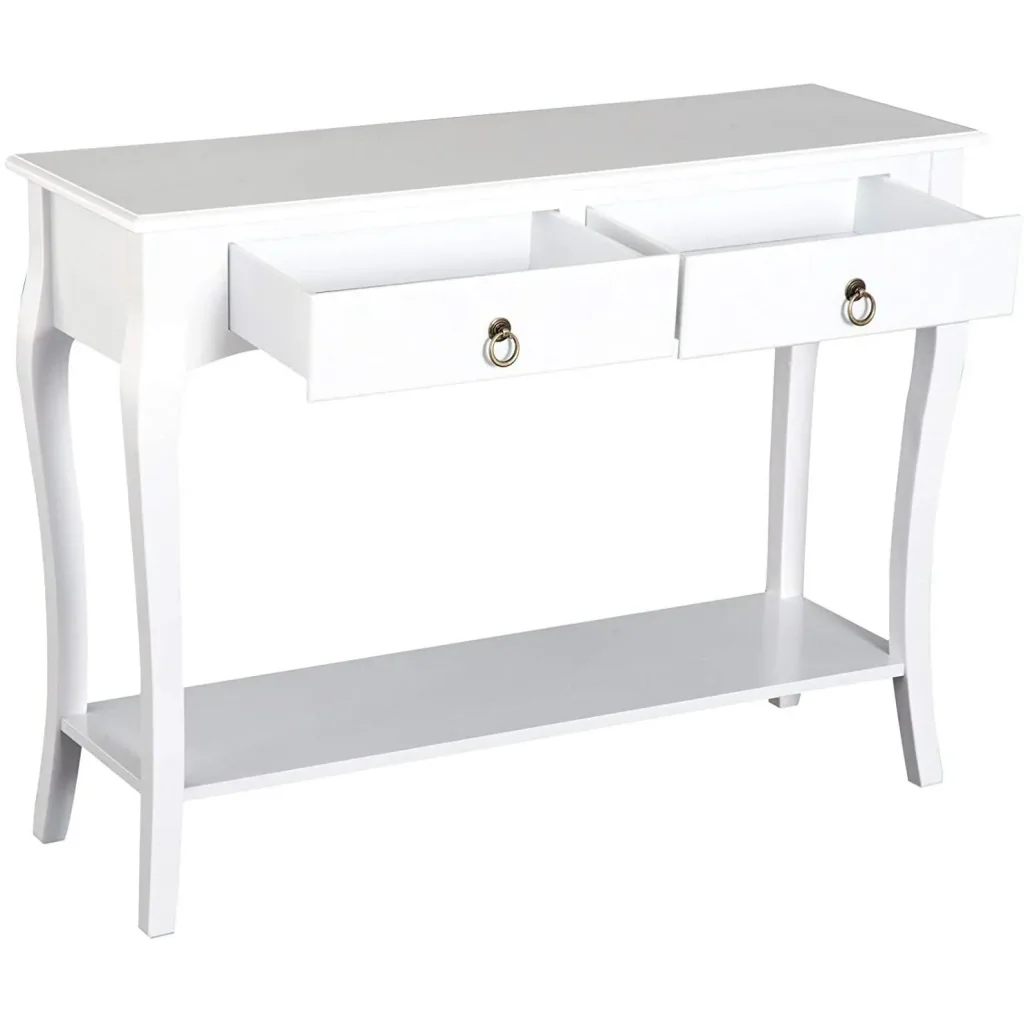 Konsolentisch Konsole Sideboard mit 2 Schubladen Weiß