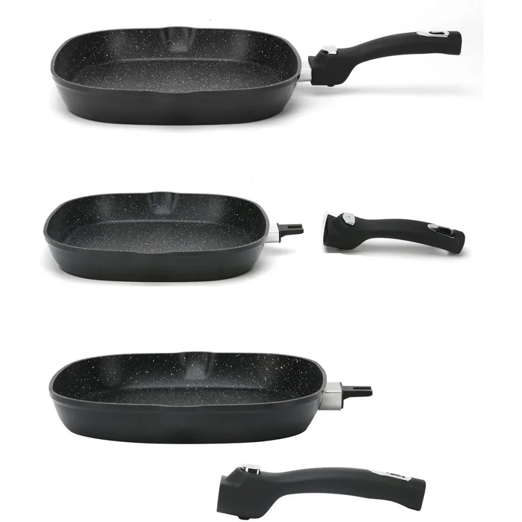 Grillpfanne - mit Deckel - 28cm - Schwarz