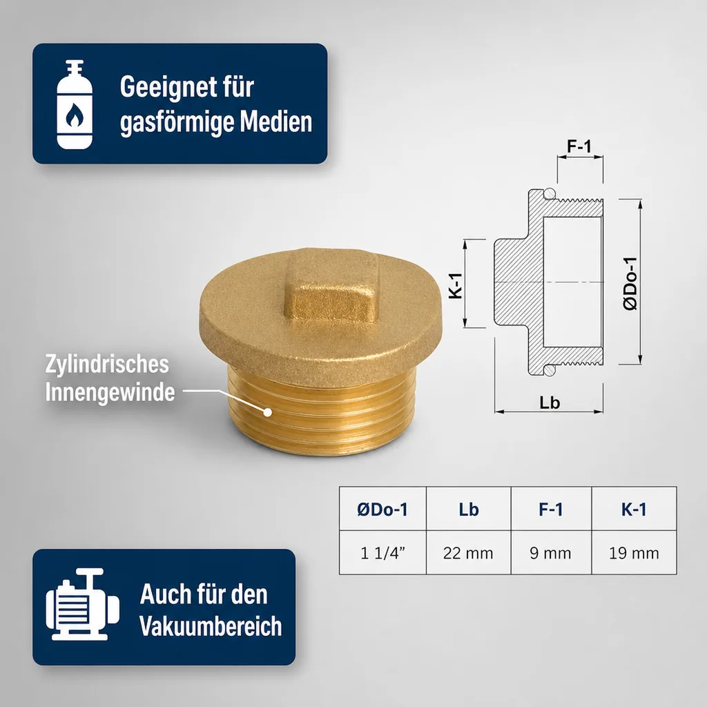 Gewindefitting Messing Stopfen 1 1/4" AG