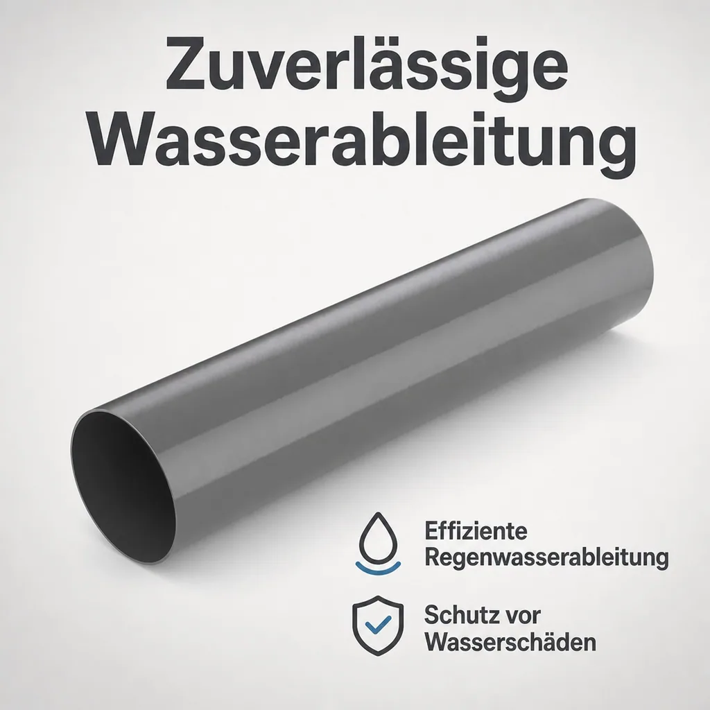 Fallrohr 2m, Regenfallrohr, graphit, System 63