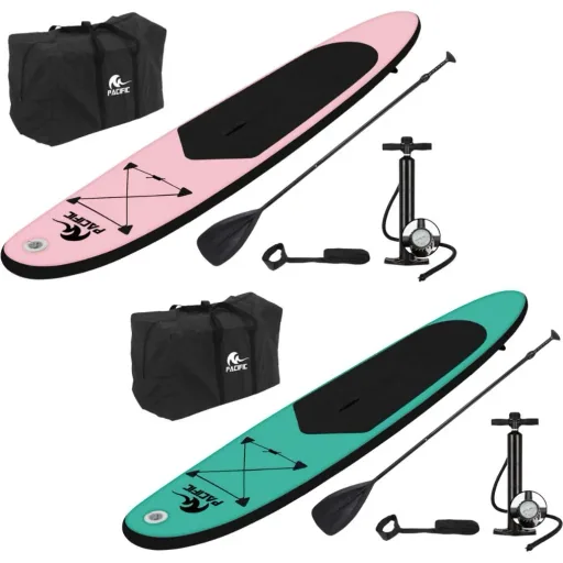 DUOSET! Pacific Sup Board Love Edition - für Sie und Ihn - extra stabil - 285 cm - 6 Stück - rosa/grün