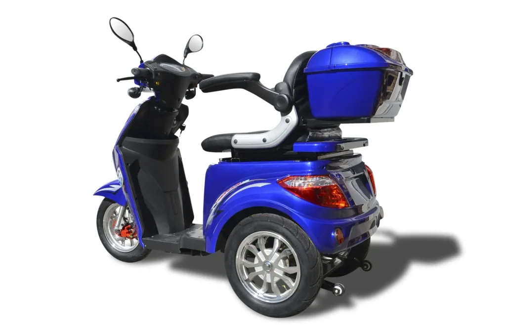 Elektro Dreirad blau - herausnehmbarer Li-Io Akku 20 Ah - 25 km/h - Seniorenmobil