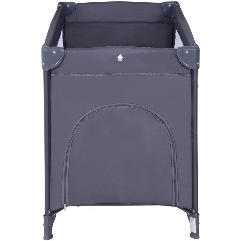 Babybett Kinderreisebett klappbar Klappbett mit Matratze + Rollen Tragetasche Schwarz 120 x 60 x 75 cm