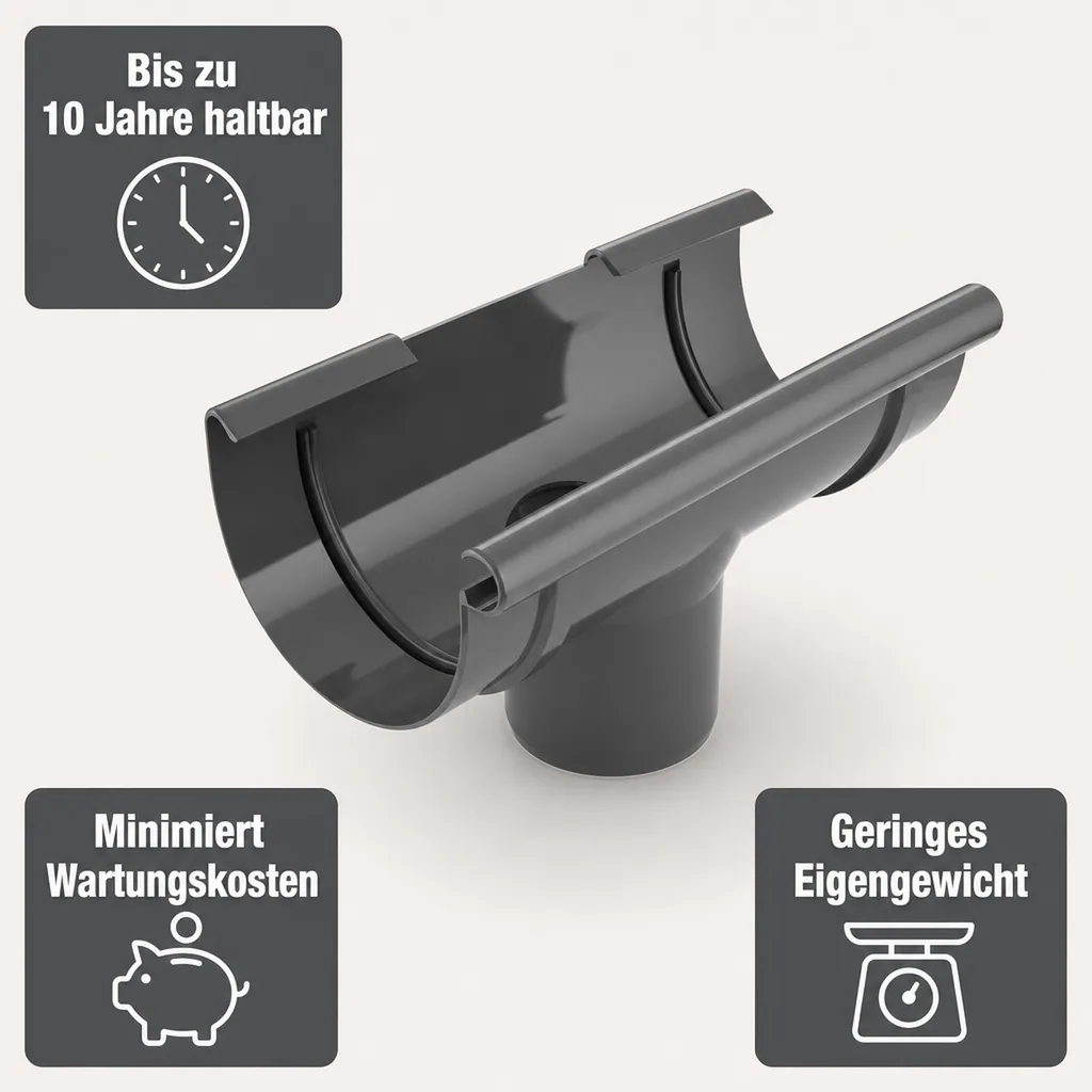 Regenrinne Stutzen graphit, Dachrinne System 100/90