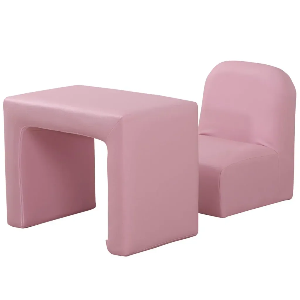 2 in 1 Kindersofa Tisch und Stuhl Rosa