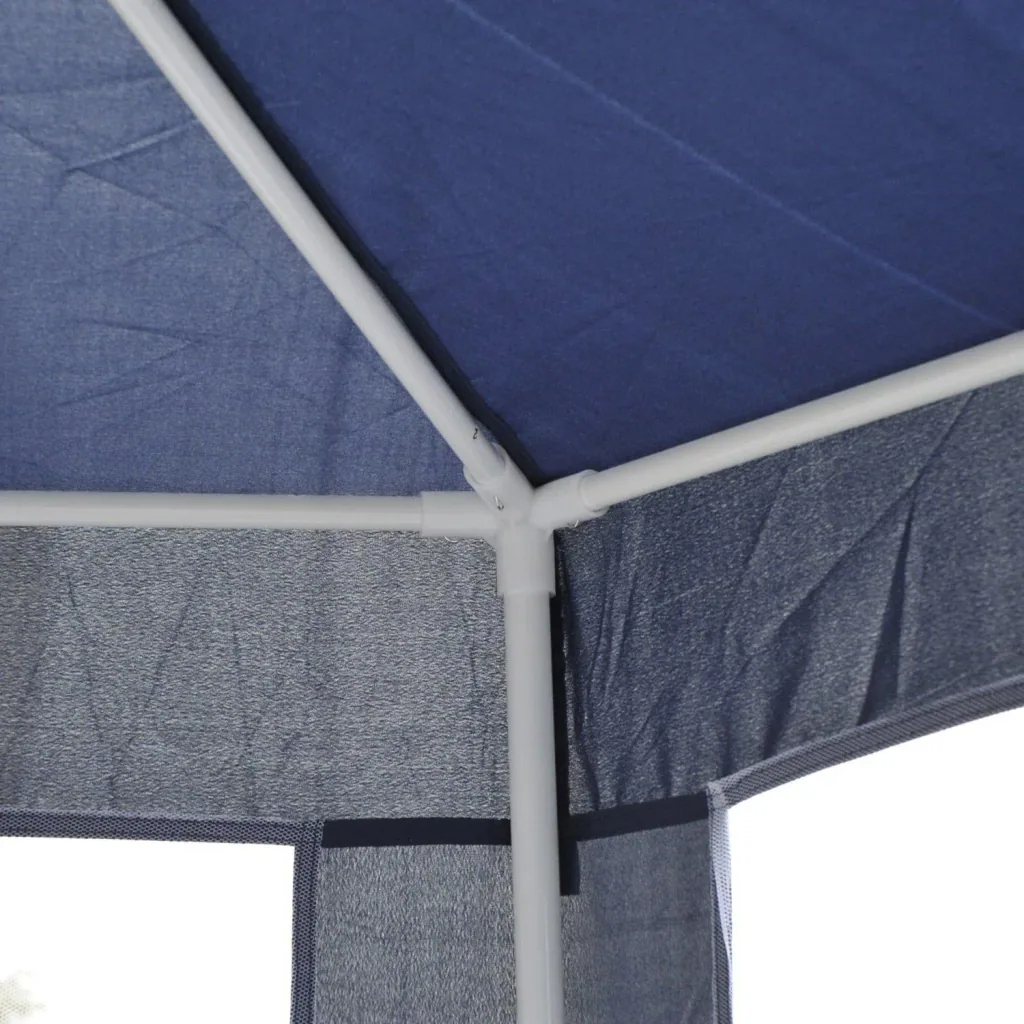 Pavillon Gartenpavillon 6-eckig blau 3,9m x 3,9m