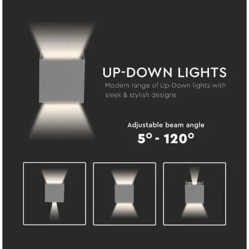 VT-759-12 LED-Wandleuchte - 11W - 3000K - 1360 Lumen - Grau