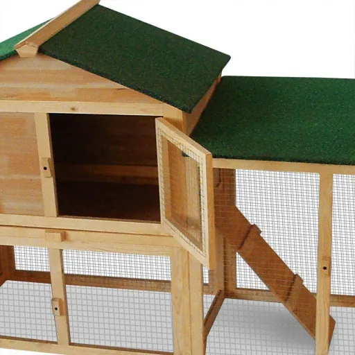 Kaninchenstall 204 x 45 x 84 mit 2 Etagen