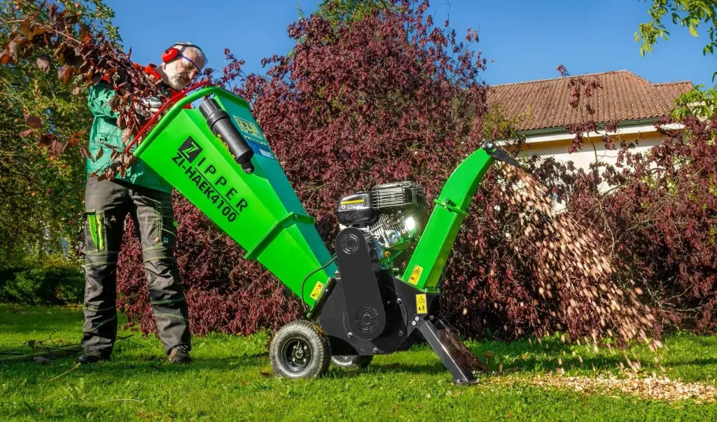 Benzinhäcksler "ZI-HAEK4100", mit 2 Wendemesser, 4100 Watt, Grün