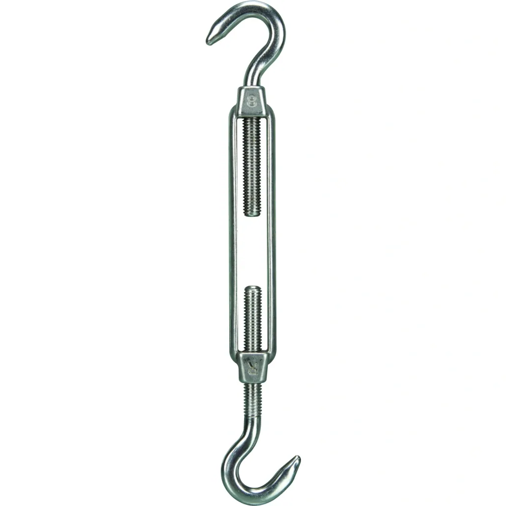 Spannschloss, Edelstahl, 190-270 mm, 2 Haken, für Kabel und Sonnensegel