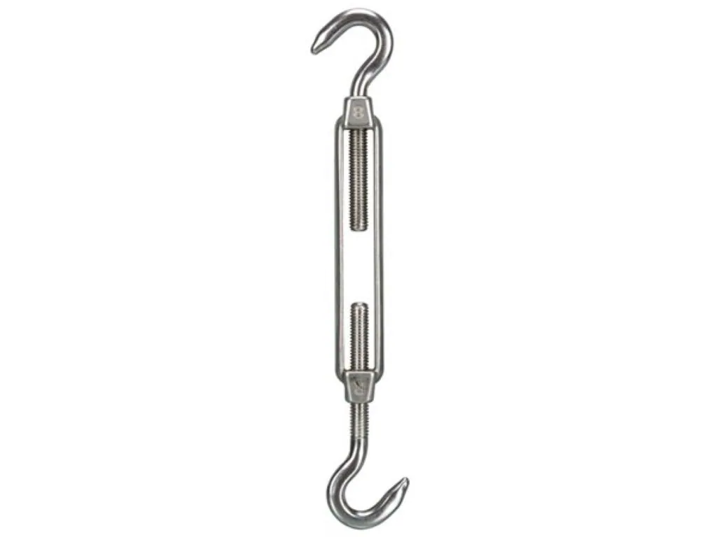 Spannschloss, Edelstahl, 190-270 mm, 2 Haken, für Kabel und Sonnensegel