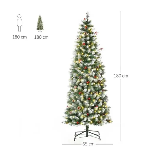 Weihnachtsbaum 1,8 m Christbaum Tannenbaum mit 34 roten Beere