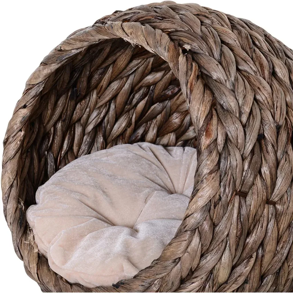 Katzenkorb mit Kissen braun