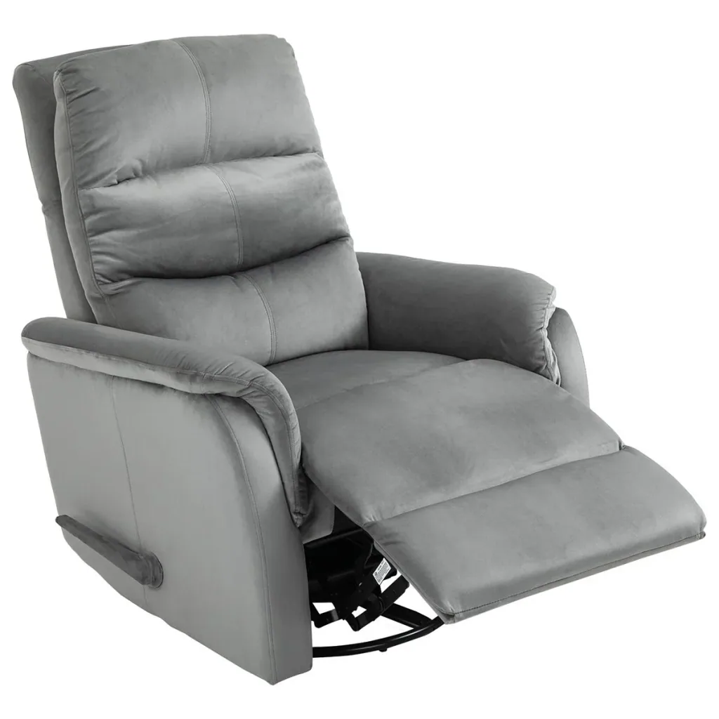 Relaxsessel Liegesessel TV Sessel mit Wippenfunktion Einzelsofa 140° neigbar Fernsehsessel Polyester Grau 80 x 102 x 100