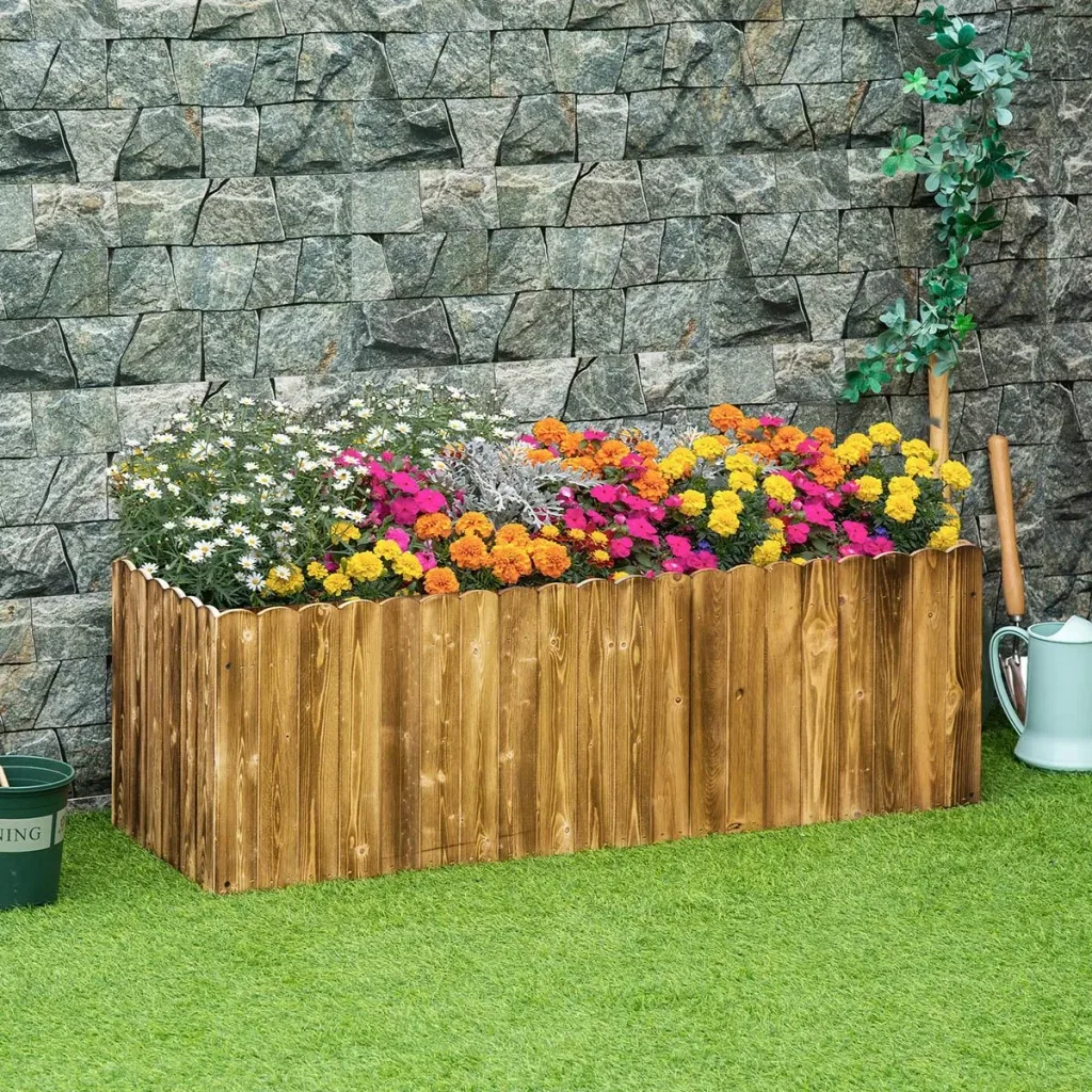 Hochbeet Pflanzkasten Kräuterbeet Pflanzbeet Gemüse Blumenbeet Blumenkasten Tannenholz 120 x 40 x 40 cm