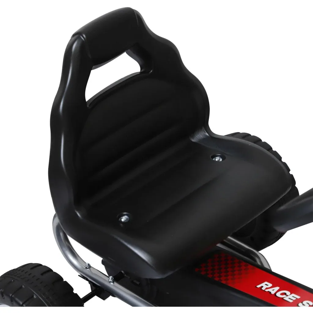 Go-Kart für Kinder Tretfahrzeug Tretauto Kinderfahrzeug mit Pedalen 4 Räder Metall + Kunststoff Rot 3-8 Jahre
