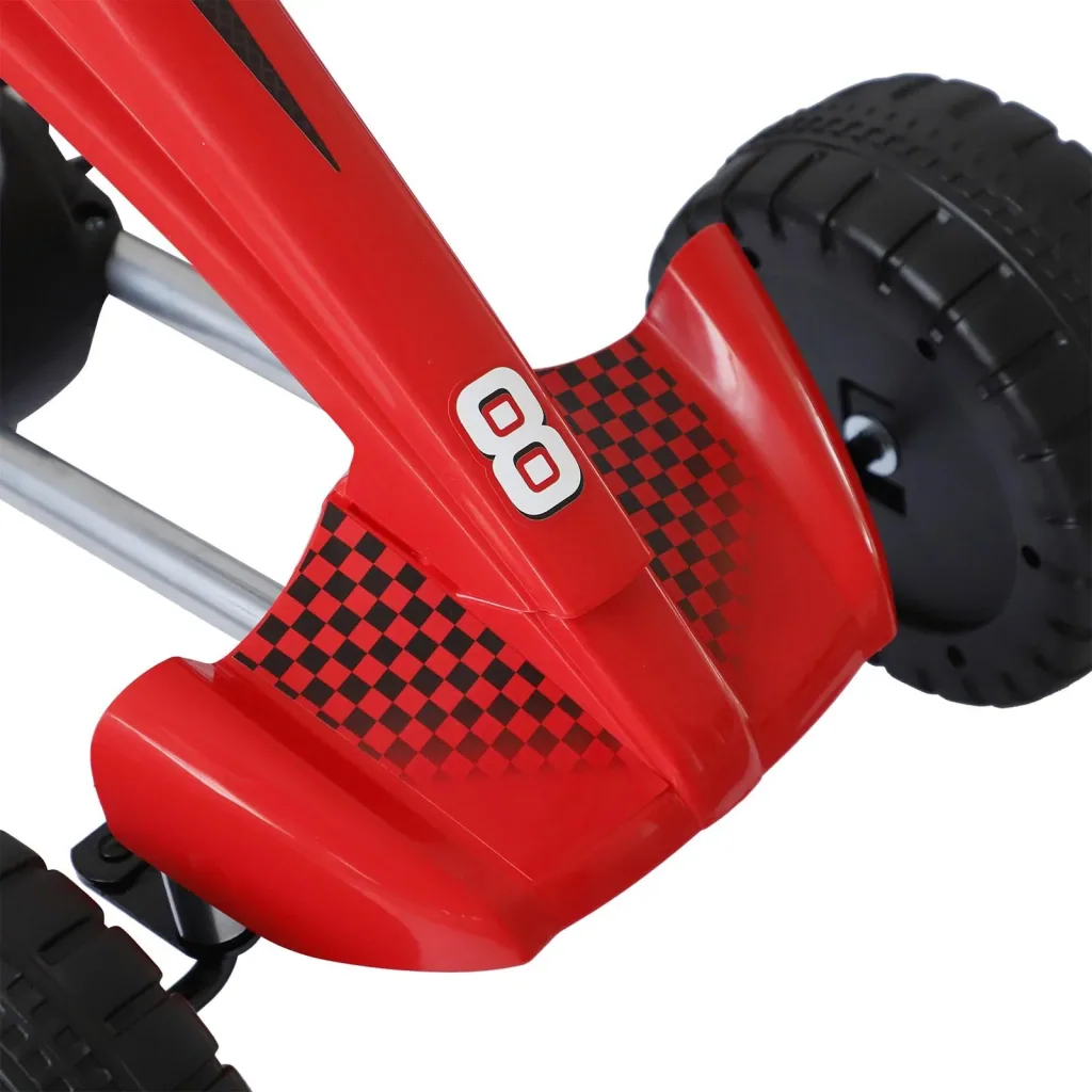 Go-Kart für Kinder Tretfahrzeug Tretauto Kinderfahrzeug mit Pedalen 4 Räder Metall + Kunststoff Rot 3-8 Jahre