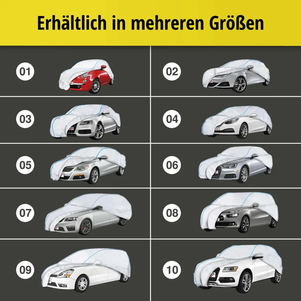 Autoabdeckplane Sun Reflect - Größe 2 - 385x168x160cm - 112g/m² - PES beschichtet
