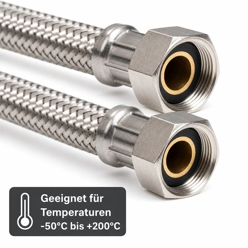 Panzerschlauch DN13, Edelstahl 1/2 Zoll, Flexibel, Trinkwassergeeignet
