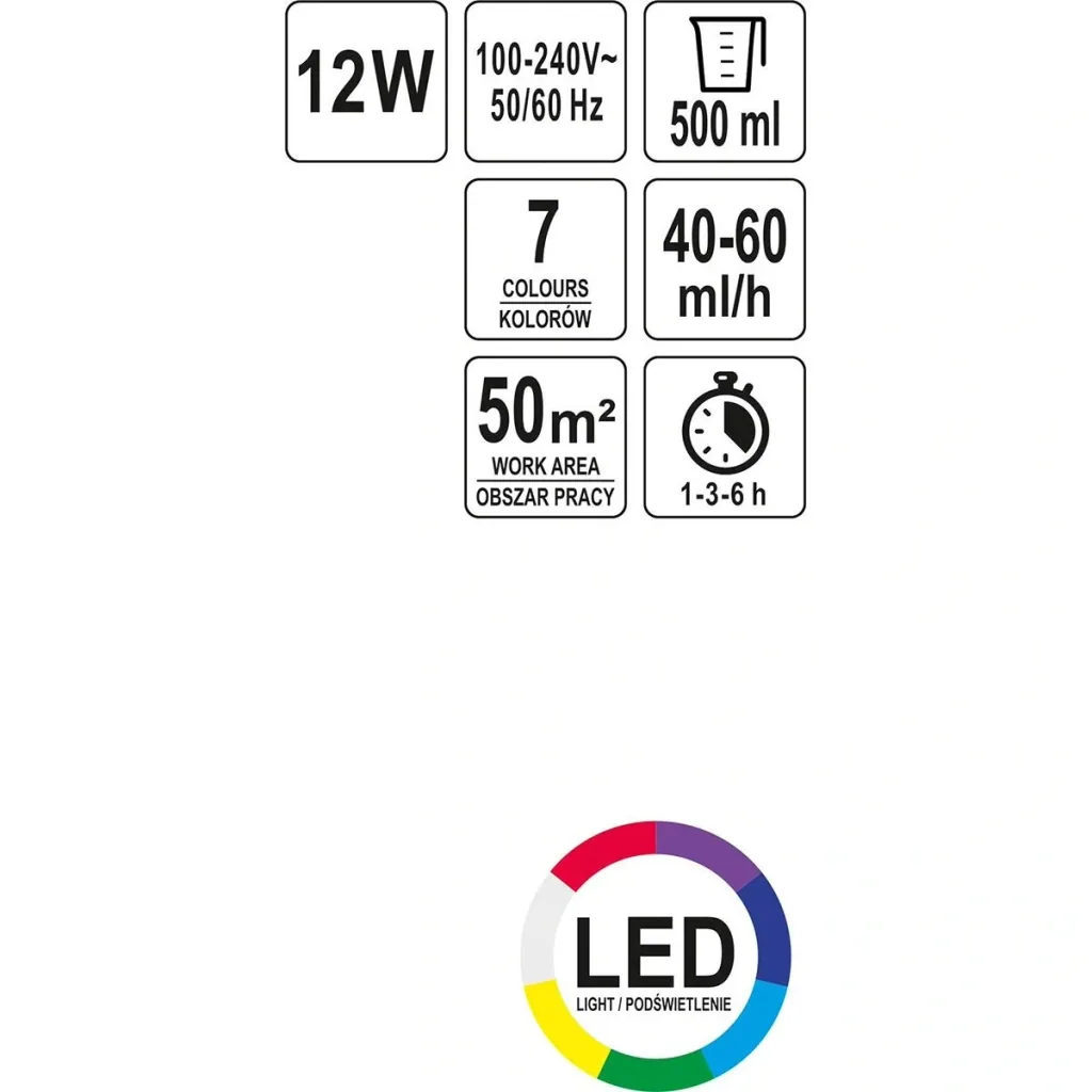 Luxuriöser Aroma-Diffusor mit Fernbedienung - 500 ml - 7 Lichtfarben
