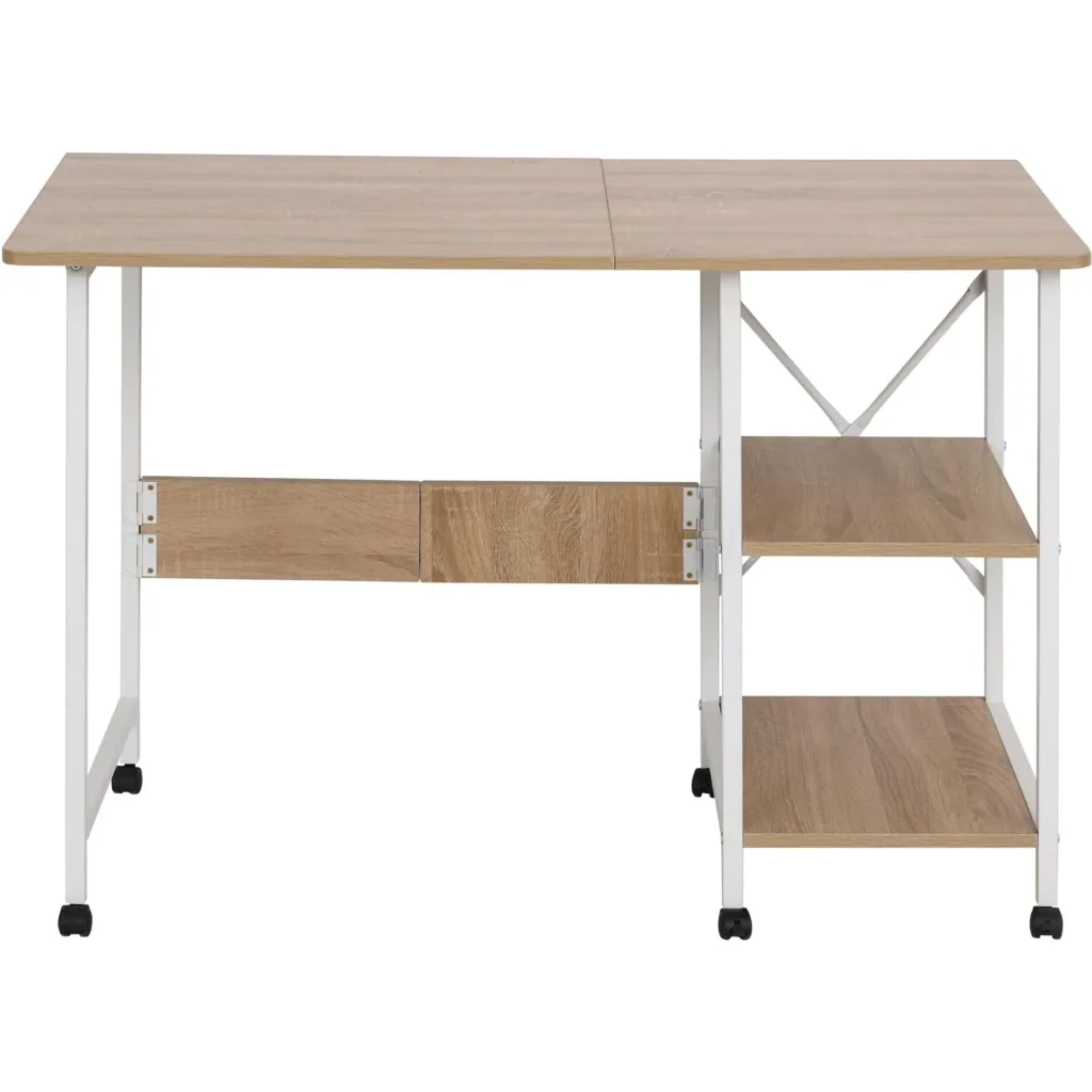Klappbarer Schreibtisch mit Rollen, natürlich