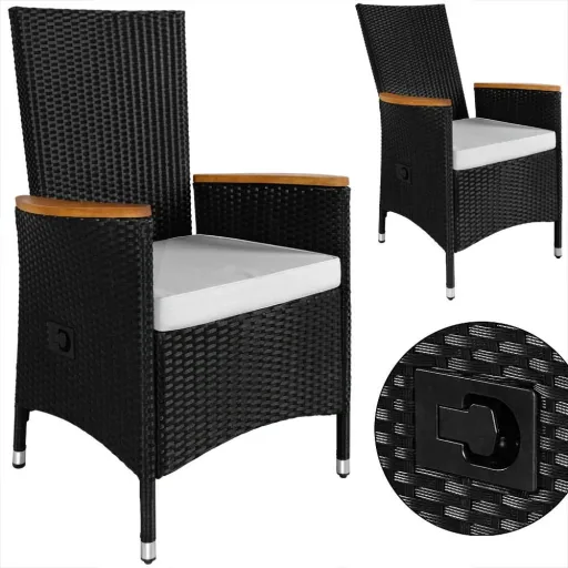 Gartenset Polyrattan Rio 17-teilige verstellbare Rückenlehne