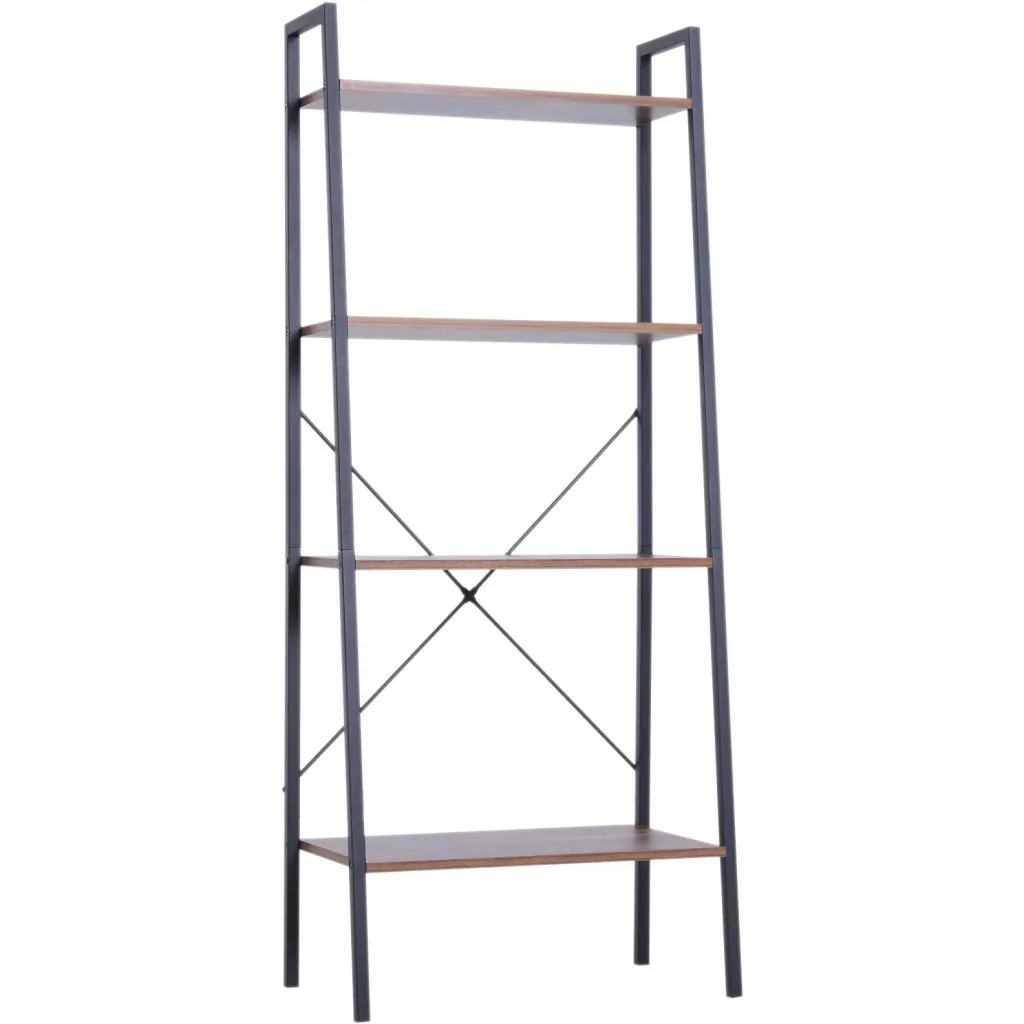 Standregal Leiterregal Stufenregal Bücherregal Blumenregal Holz Vintage 4 Fächer 60 x 35 x 145 cm