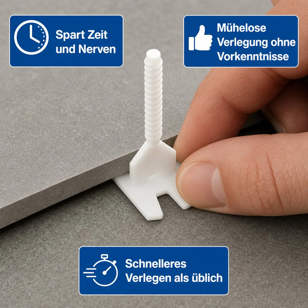 Fliesen Nivelliersystem 2mm, 100 Gewindelaschen, Fliesen Nivellierung