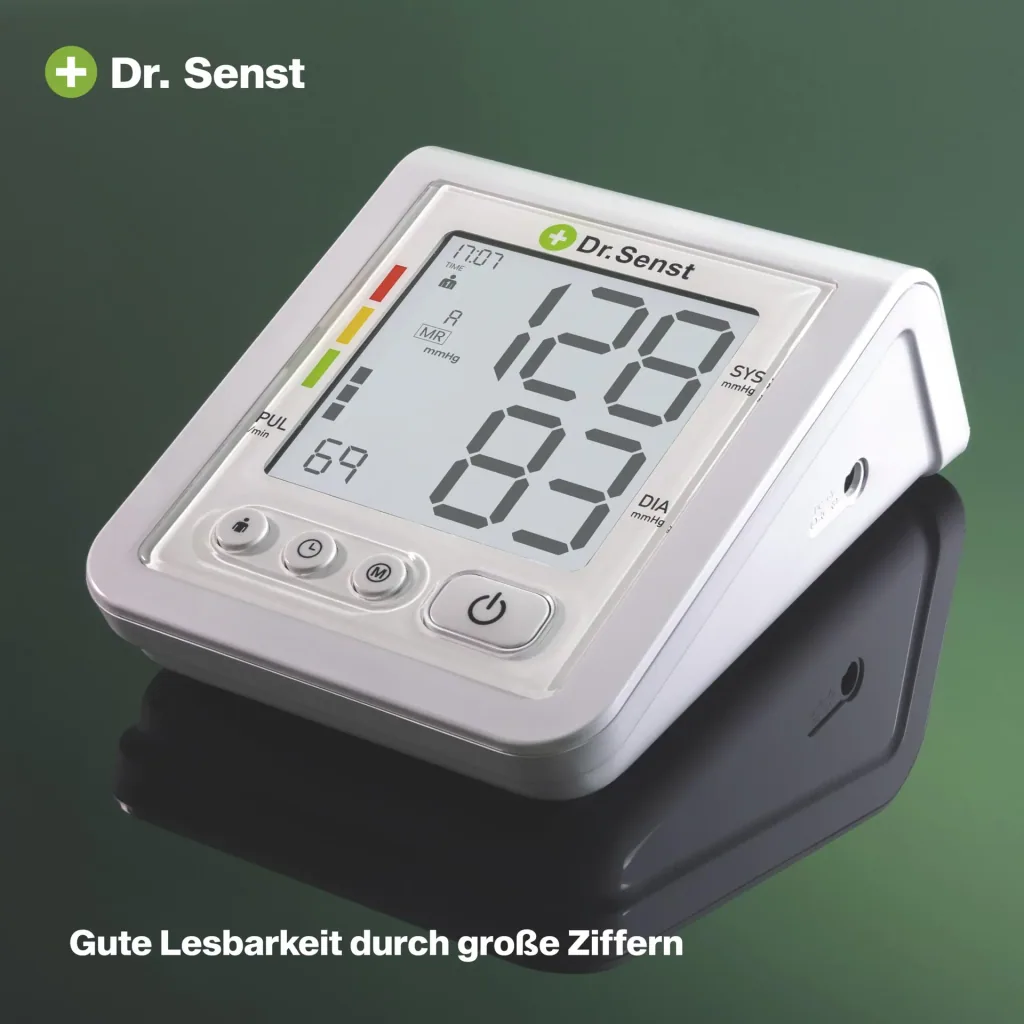 Oberarm-Blutdruckmessgerät, mit Pulsmessung und Arrhythmieerkennung