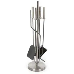 Kaminbesteck - 4 Stück - Edelstahl - 63cm