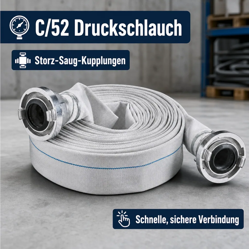 Industrieschlauch 30m, C/52 Druckschlauch, Bau- und Wasserleitung