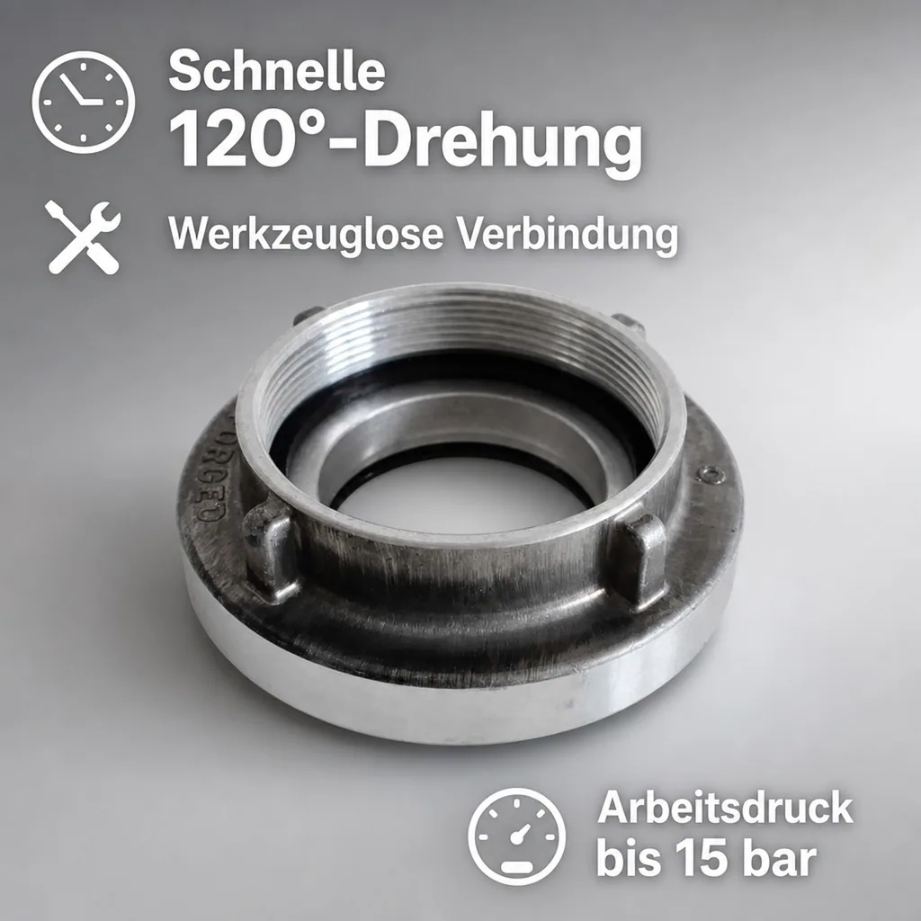 Storz Kupplung, Feuerwehrkupplung, B Kupplung 3 Zoll, Festkupplung