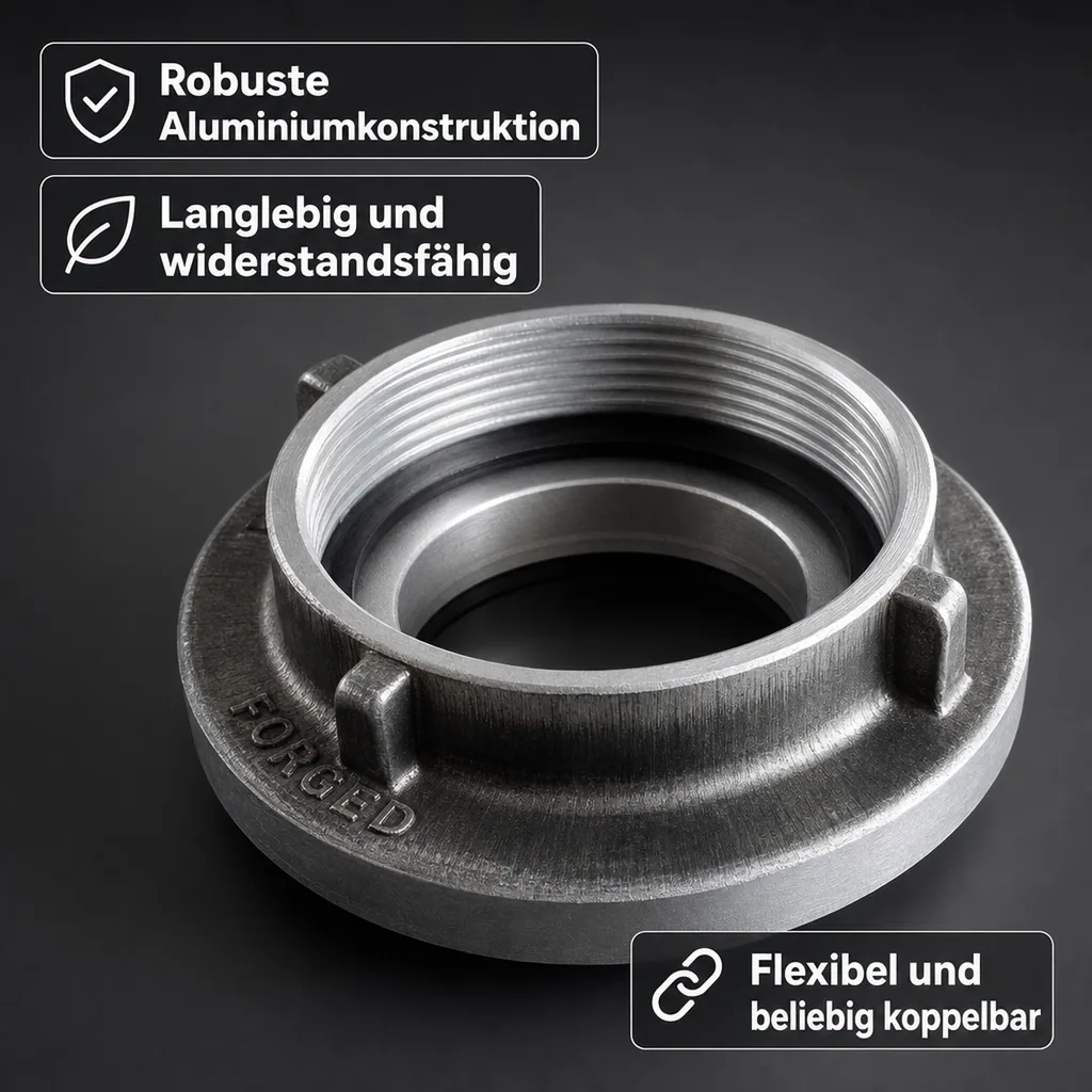 Storz Kupplung, Feuerwehrkupplung, B Kupplung 3 Zoll, Festkupplung