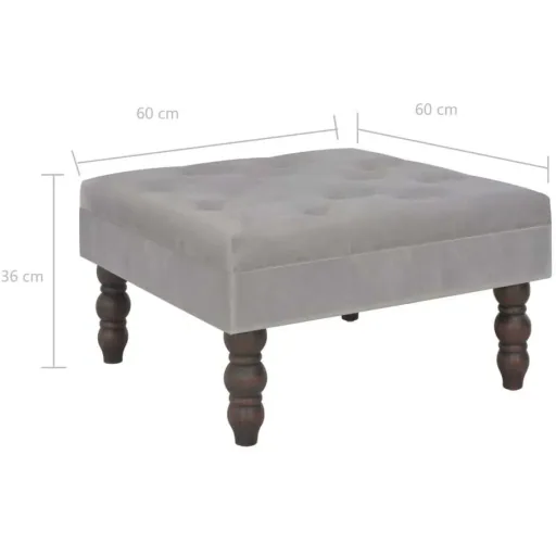 Hocker 60x60x36 cm Samt dunkelgrau