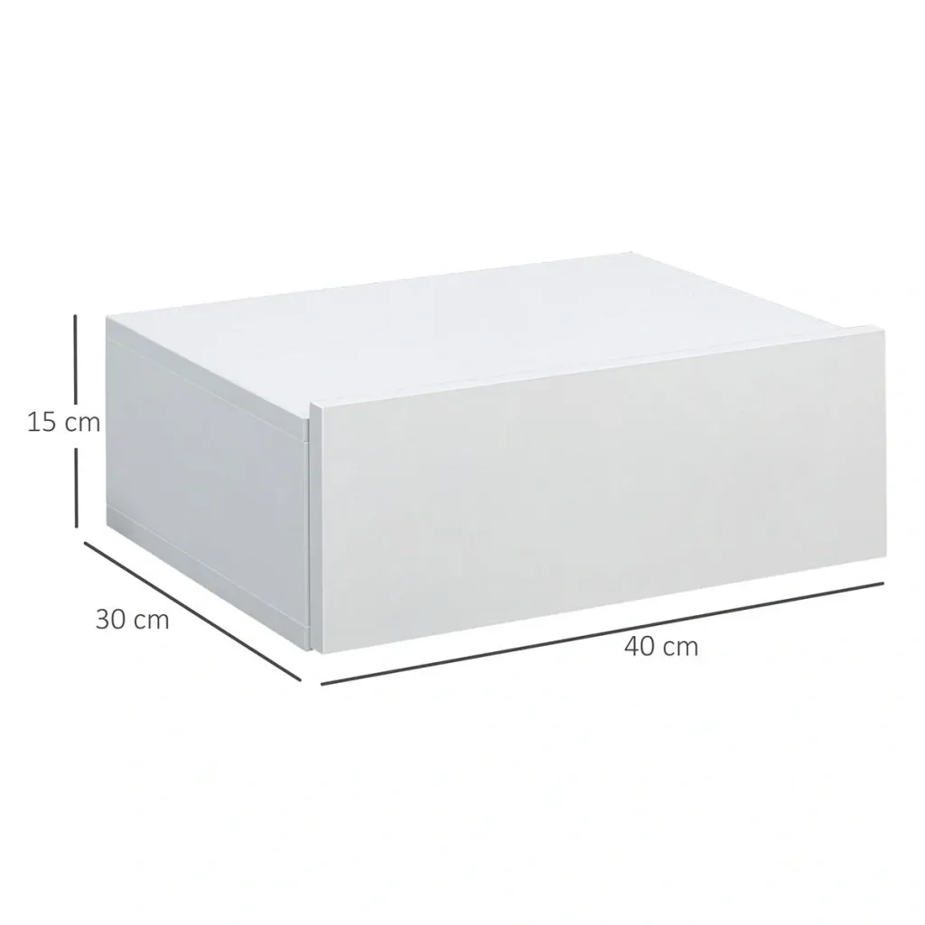 2 tlg. Wandnachttische Nachttisch Wandschrank mit Schublade Spanplatte Weiß 40 x 30 x 15 cm