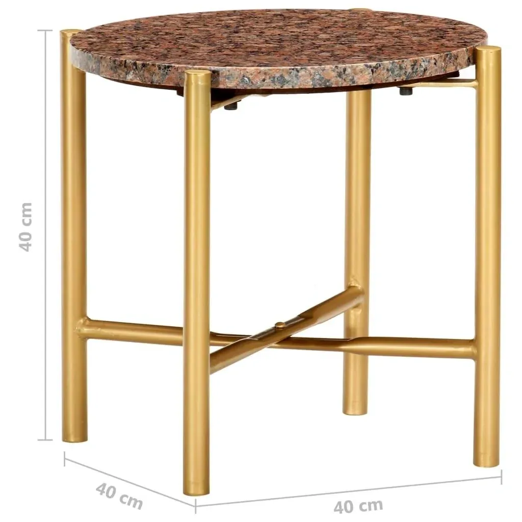 Couchtisch 40x40x40 cm echter Stein mit Marmortextur braun