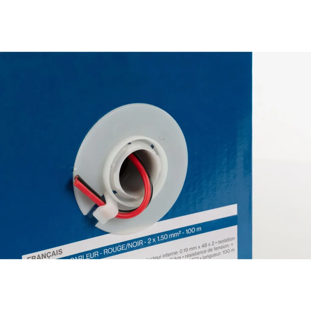 Lautsprecherkabel 2x1,50mm², 100 Meter, rot/schwarz, Spule, reiner OFC-Kupferdraht, Audioinstallation, professionelle Beschallung, Studio, Live, Zuhause