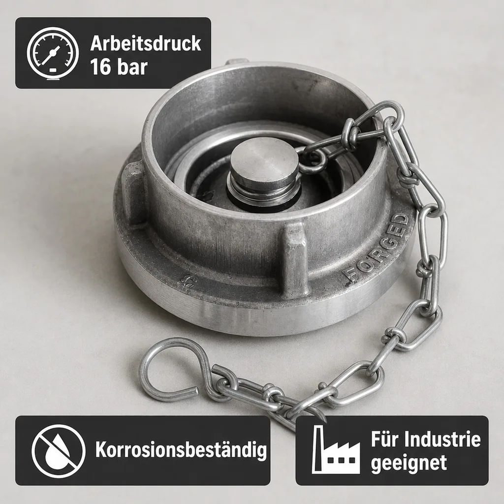 Storz Kupplung C Blindkupplung mit Kette, System C, DIN 52-C
