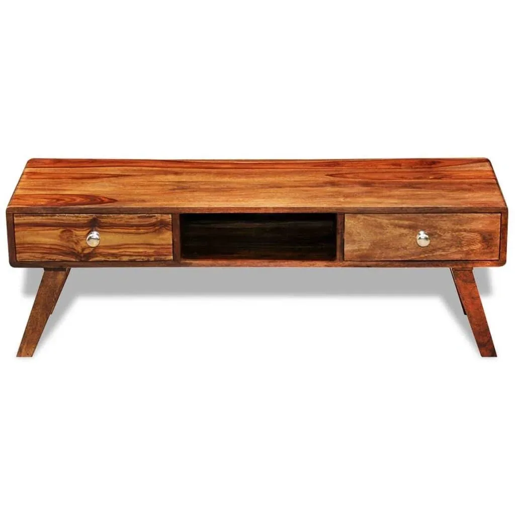 TV-Schrank mit 2 Schubladen 40 cm Massivholz Sheesham