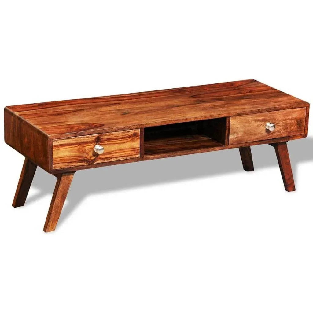 TV-Schrank mit 2 Schubladen 40 cm Massivholz Sheesham